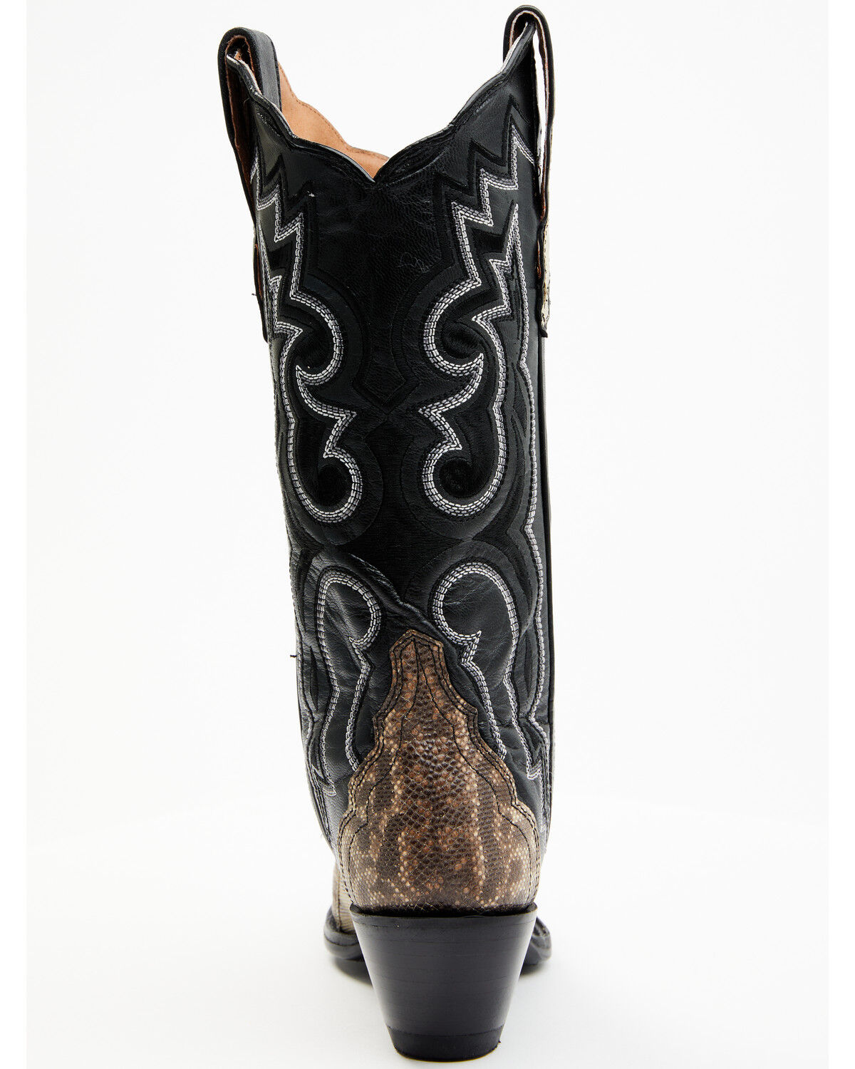 Image #5 - Dan Post Women's Karung Snake Exotic Western Boots - Snip Toe, Black, hi-res