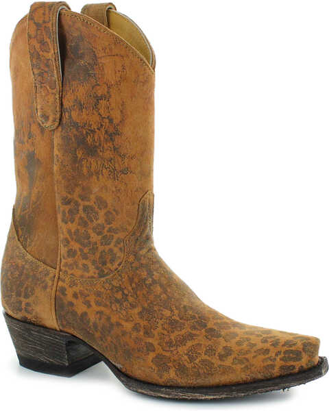 Circle G Women's Leopardito Boots - Snip Toe , Brown, hi-res