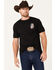 Image #2 - Howitzer Men's One Flag Short Sleeve Graphic T-Shirt, Black, hi-res