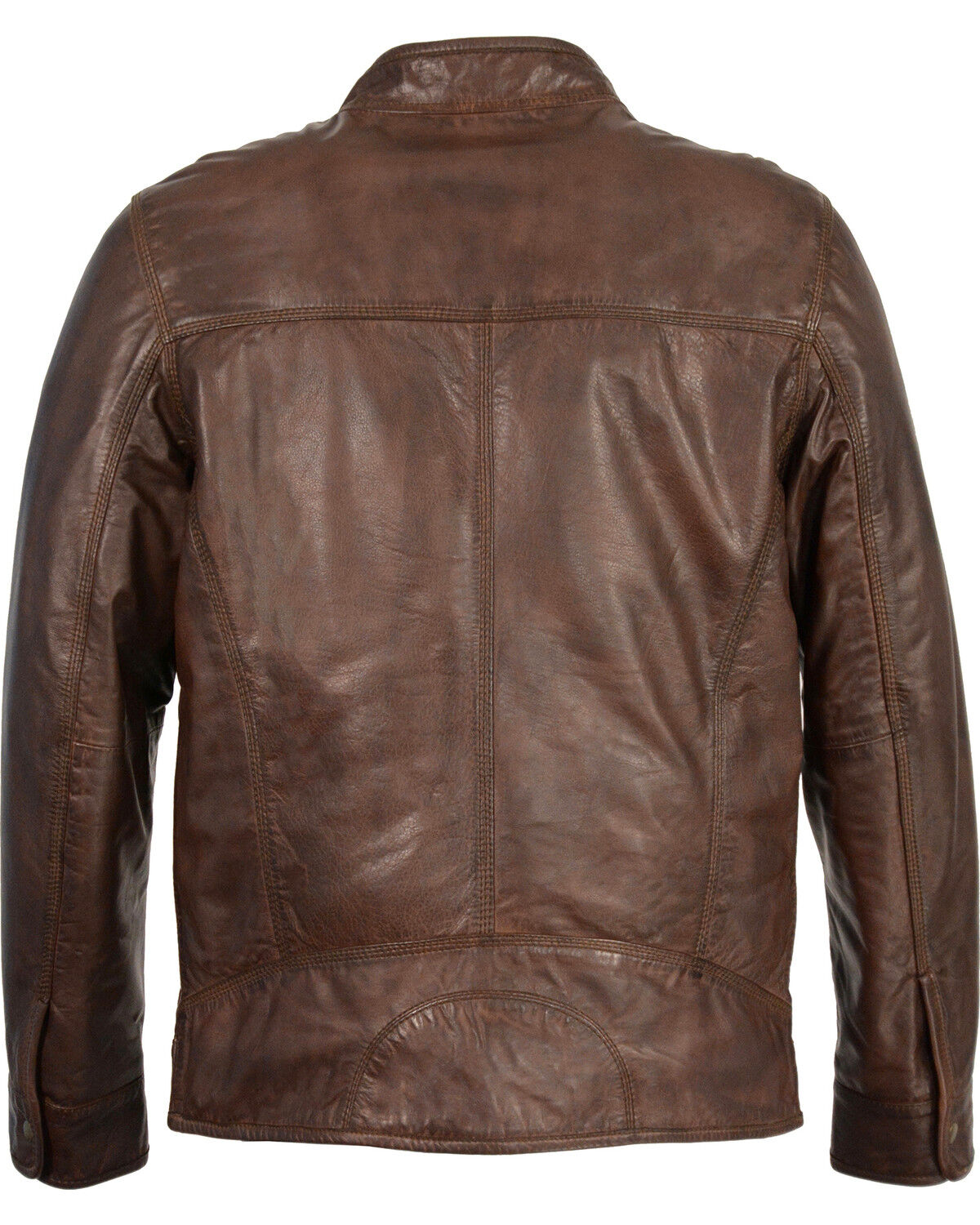 Image #2 - Milwaukee Leather Men's Zip Front Classic Moto Leather Jacket, Brown, hi-res