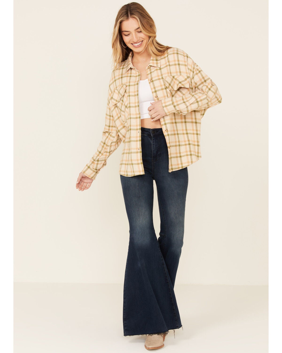 By Together Women's Light Brown Plaid 