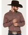 Image #1 - RANK 45&reg; Men's Thorn Geo Print Long Sleeve Button-Down Stretch Western Shirt, Burgundy, hi-res