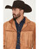 Image #2 - Scully Men's Suede Whip Stitch Fringe Jacket, Tan, hi-res