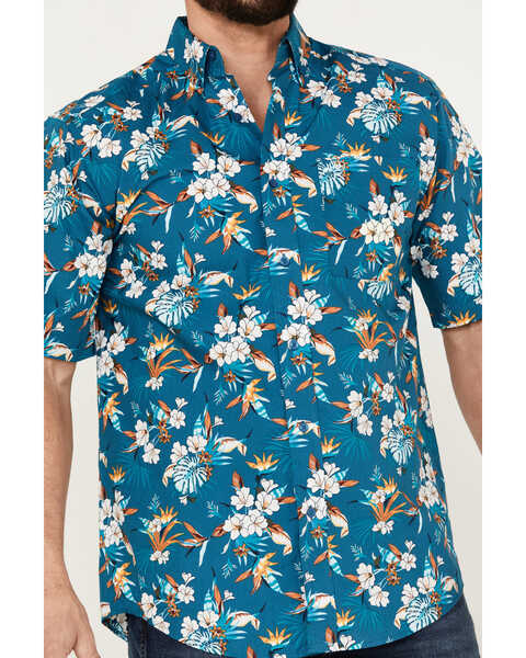Image #3 - Ariat Men's Keon Classic Fit Western Shirt, Teal, hi-res