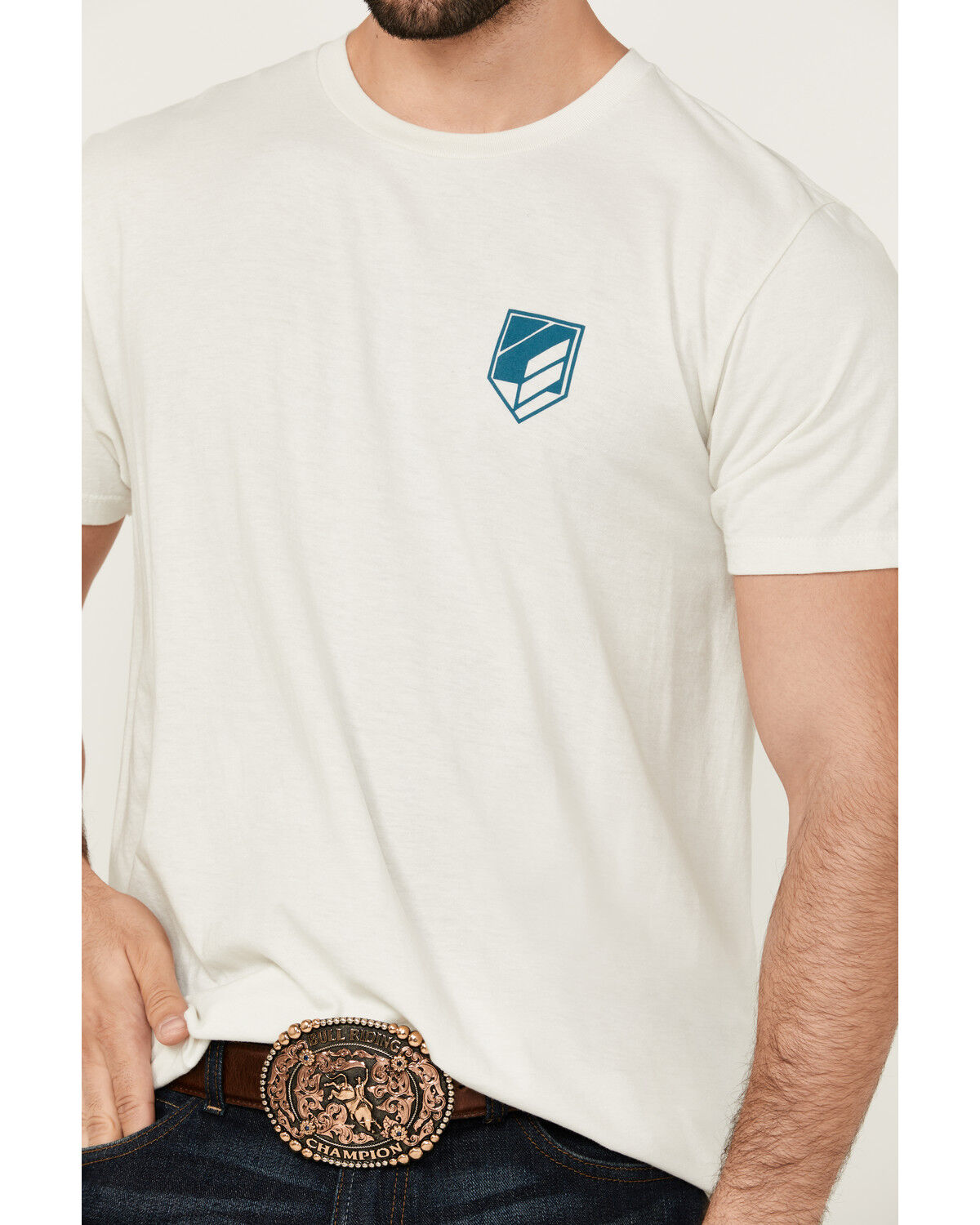Image #3 - RANK 45® Men's 8 Seconds Cowboy Short Sleeve Graphic T-Shirt, Ivory, hi-res