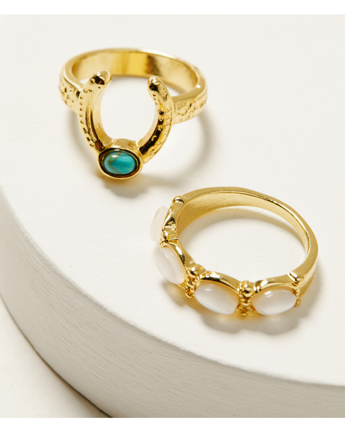 Image #2 - Shyanne Women's Horseshoe Ring Set - 5 Piece, Gold, hi-res