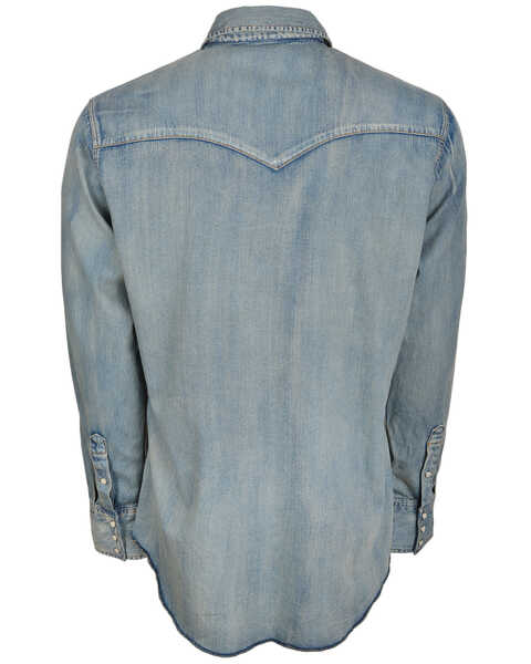 Image #2 - STS Ranchwear Men's Mcrea Denim Washed Long Sleeve Western Shirt , Blue, hi-res