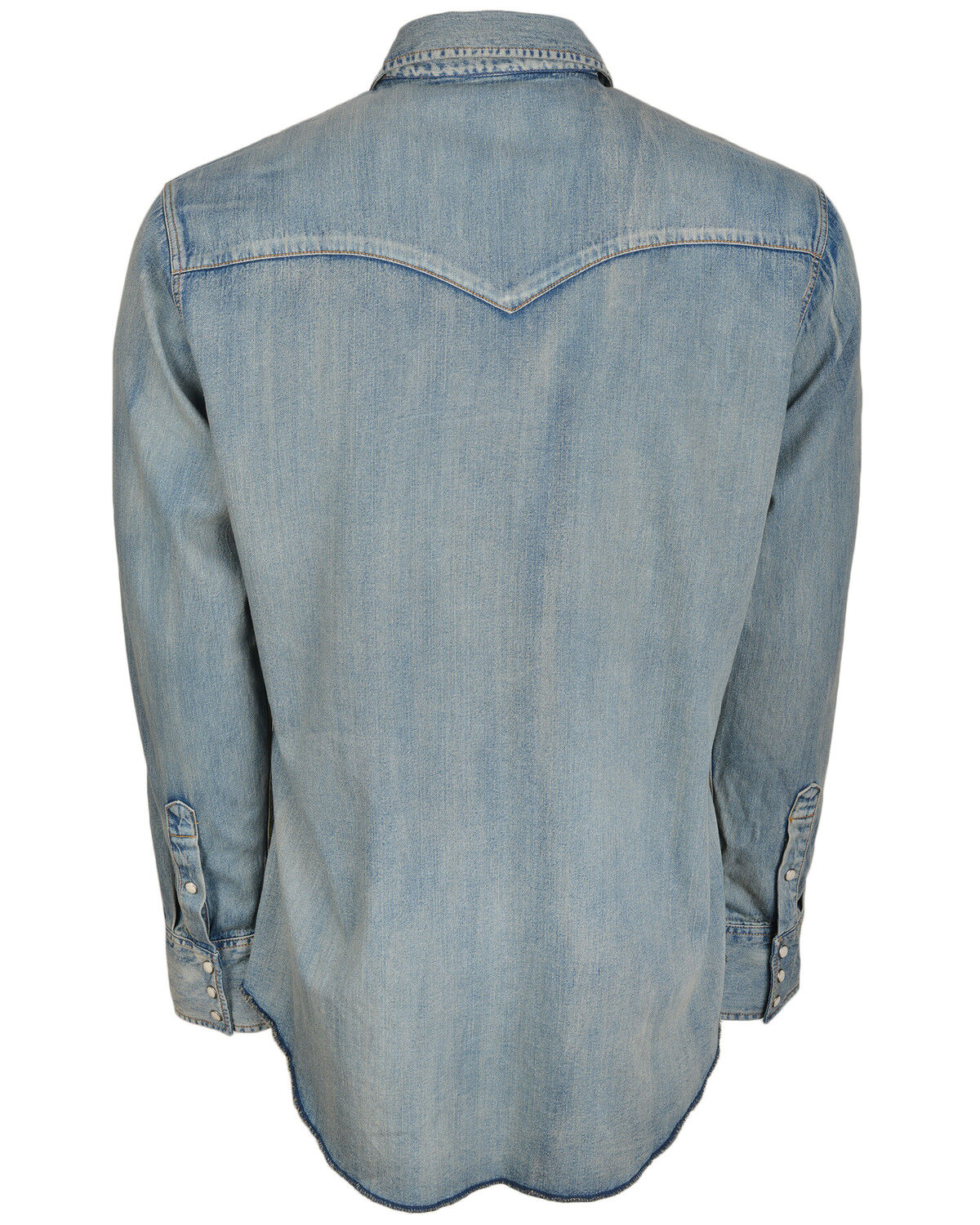 Image #2 - STS Ranchwear Men's Mcrea Denim Washed Long Sleeve Western Shirt, Blue, hi-res