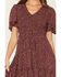 Image #3 - Angie Women's Polka Dot Flutter Sleeve Mini Dress, Brown, hi-res