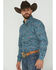 Image #2 - Roper Men's Autumn Sky Paisley Print Long Sleeve Button Down Shirt, Blue, hi-res