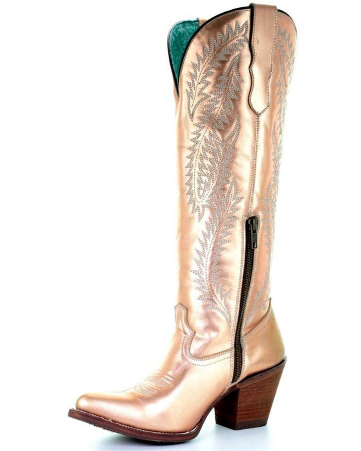 women's gold cowboy boots