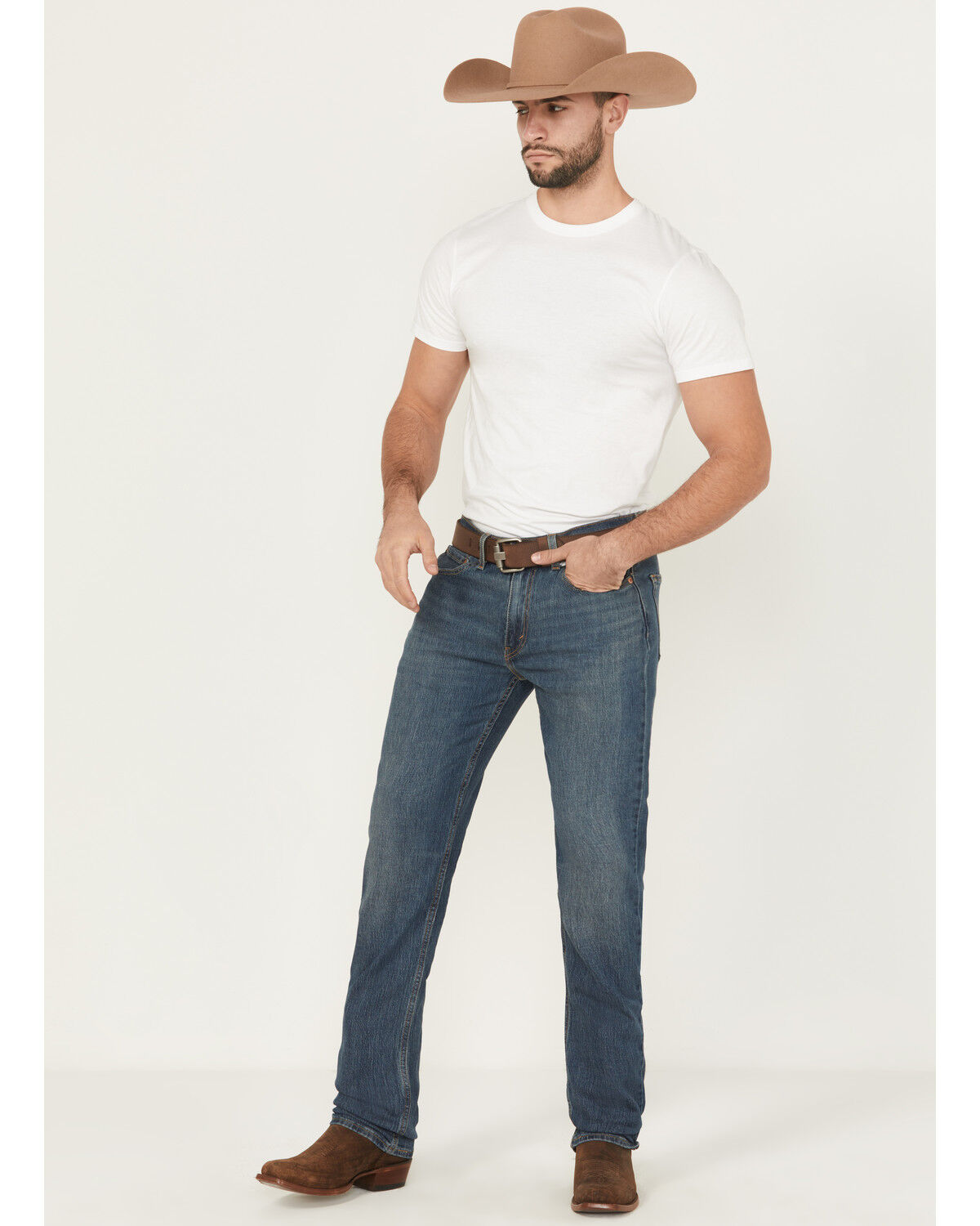 Image #1 - Levi's Men's 514 Medium Wash Straight Stretch Denim Jeans, Medium Wash, hi-res