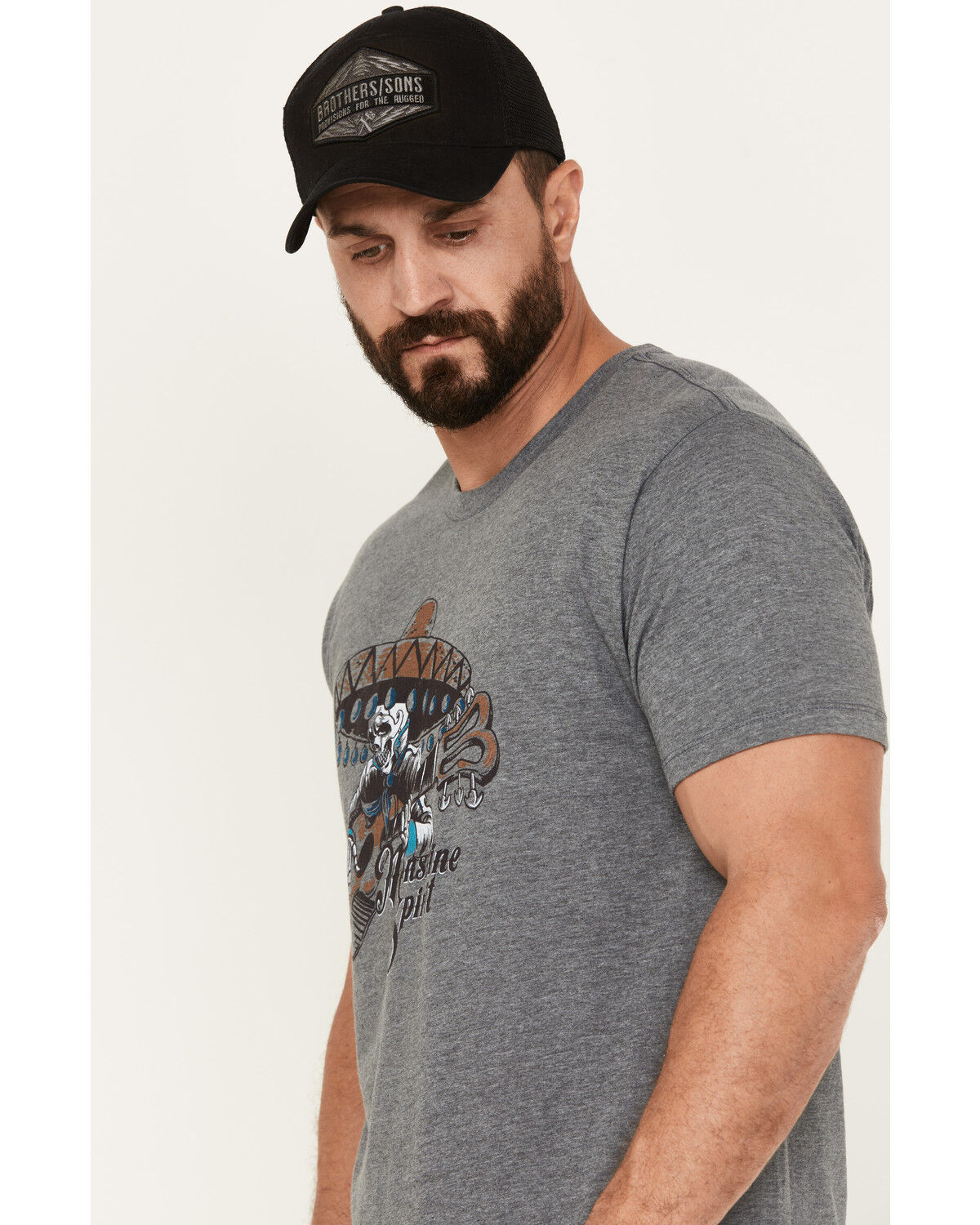 Image #2 - Moonshine Spirit Men's Mariachi Guitar Short Sleeve Graphic T-Shirt, Grey, hi-res