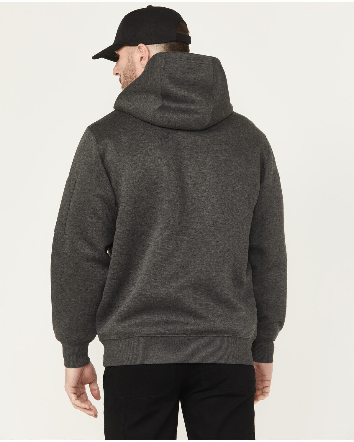 Image #4 - Thorogood Men's Snap Neck Hooded Sweatshirt, Charcoal, hi-res