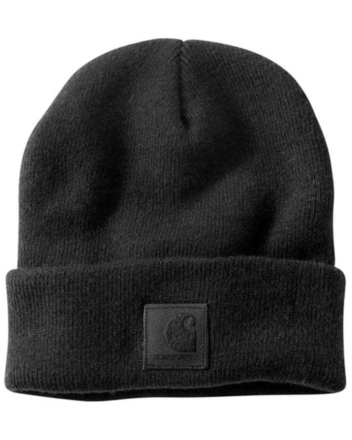 Carhartt Black Acrylic Tonal Label Watch Work Beanie, Black, hi-res