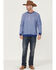 RANK 45 Men's Drover 1/4 Snap Front French Terry Long Sleeve Shirt, Blue, hi-res