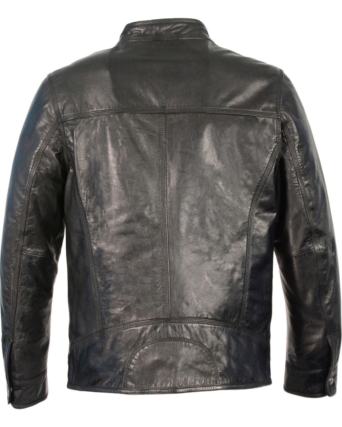 Image #2 - Milwaukee Leather Men's Zip Front Classic Moto Leather Jacket - 3X, Black, hi-res