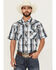 Image #1 - Cowboy Hardware Men's Plaid Print Short Sleeve Snap Western Shirt, White, hi-res