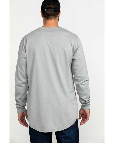 Image #2 - Hawx Men's FR Pocket Henley Long Sleeve Work Shirt - Tall , Silver, hi-res