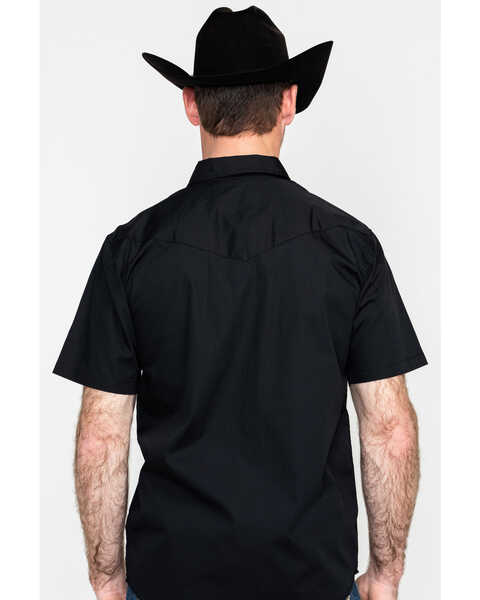 Image #2 - Gibson Men's Solid Short Sleeve Western Shirt - Tall, Black, hi-res