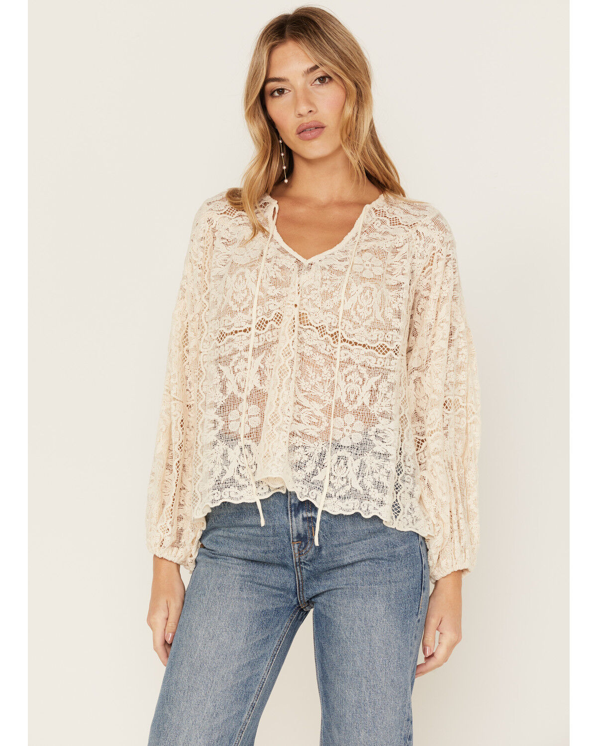 Image #1 - Jen's Pirate Booty Women's Lace Fortune Top, Natural, hi-res