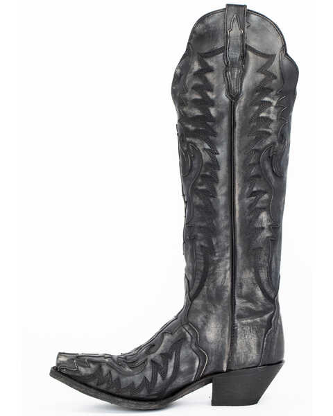 Image #3 - Dan Post Women's Hallie Western Boots - Snip Toe, Black, hi-res