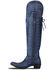 Image #3 - Lane Women's Lexington Over The Knee Corset Western Boots - Snip Toe, Navy, hi-res