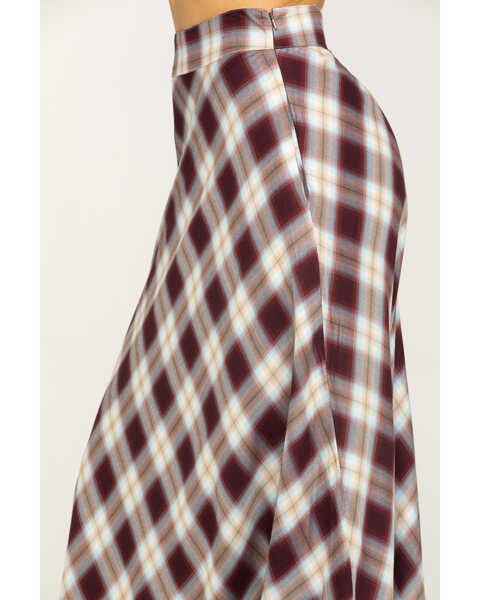 Image #4 - Stetson Women's Plaid Print Maxi Skirt, Brown, hi-res