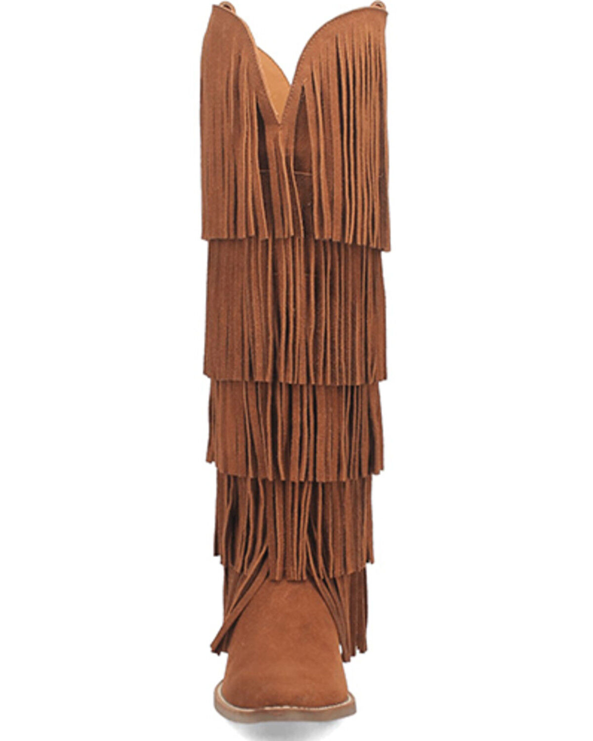 Image #4 - Dingo Women's Wild Child Suede Fringe Tall Western Boots - Snip Toe, Brown, hi-res