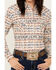 Image #3 - Panhandle Women's Southwestern Print Long Sleeve Snap Western Shirt , Natural, hi-res