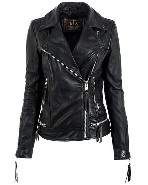 Image #1 - STS Ranchwear Women's Black Dreamer Moto Leather Jacket - Plus, Black, hi-res