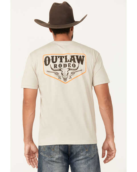 Cowboy Hardware Men's Outlaw Rodeo Short Sleeve Graphic T-Shirt, Tan, hi-res