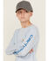 Image #1 - Carhartt Boys' Logo Pocket Long Sleeve T-Shirt, Light Blue, hi-res