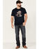 Image #2 - Moonshine Spirit Men's Sugar Skull Graphic Short Sleeve T-Shirt, Navy, hi-res