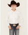 Image #1 - Cody James Boys' North Star Geo Print Long Sleeve Pearl Snap Western Shirt, Ivory, hi-res