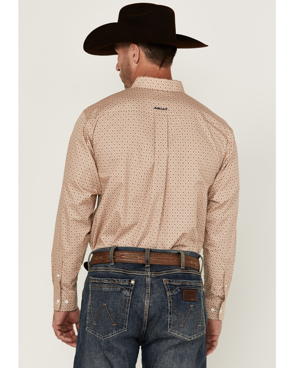 Image #4 - Ariat Men's Frazier Geo Print Long Sleeve Button-Down Western Shirt, Tan, hi-res