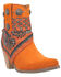 Image #1 - Dingo Women's Suede Bandida Western Booties - Round Toe, Orange, hi-res