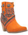 Image #1 - Dingo Women's Suede Bandida Western Booties - Medium Toe , Orange, hi-res