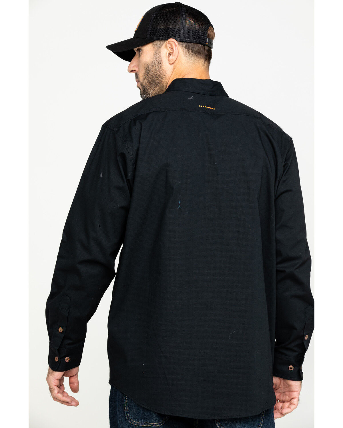 Image #2 - Ariat Men's Rebar Made Tough Durastretch Long Sleeve Work Shirt, Black, hi-res