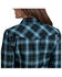 Image #2 - Roper Women's Windowpane Plaid Print Long Sleeve Snap Western Shirt, Blue, hi-res