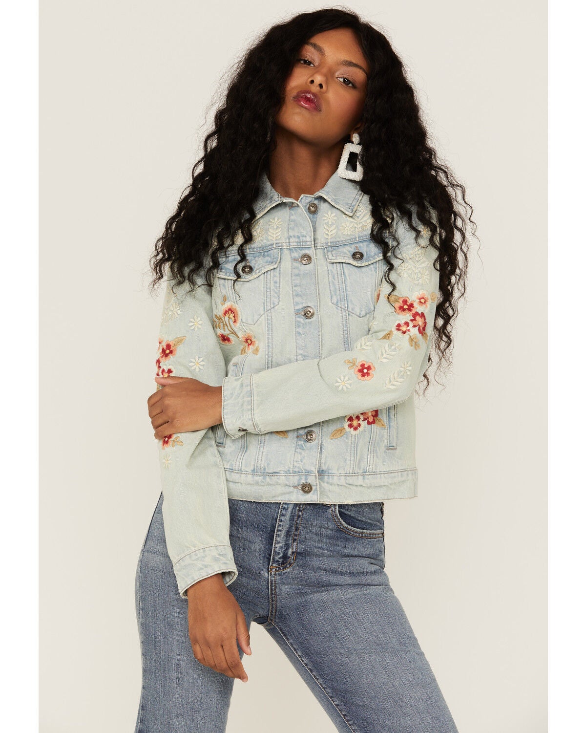 Embroidered Floral Denim Jacket | Sheplers