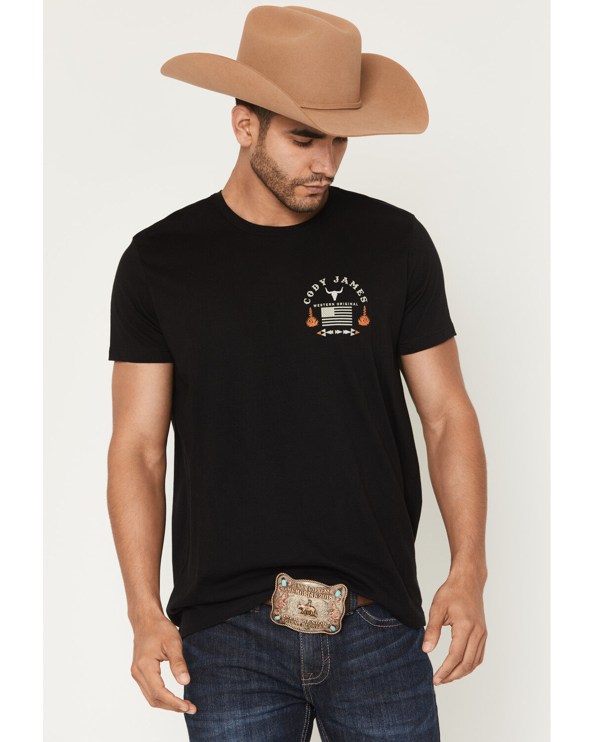 Image #2 - Cody James Men's Agave Desert Short Sleeve Graphic T-Shirt, Black, hi-res