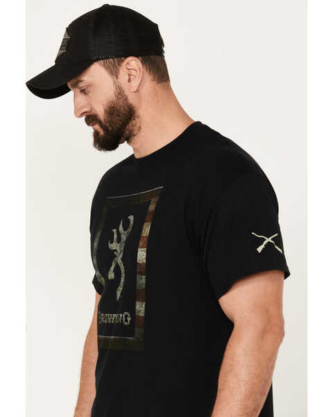 Image #2 - Browning Men's Americana Short Sleeve Graphic T-Shirt, Black, hi-res