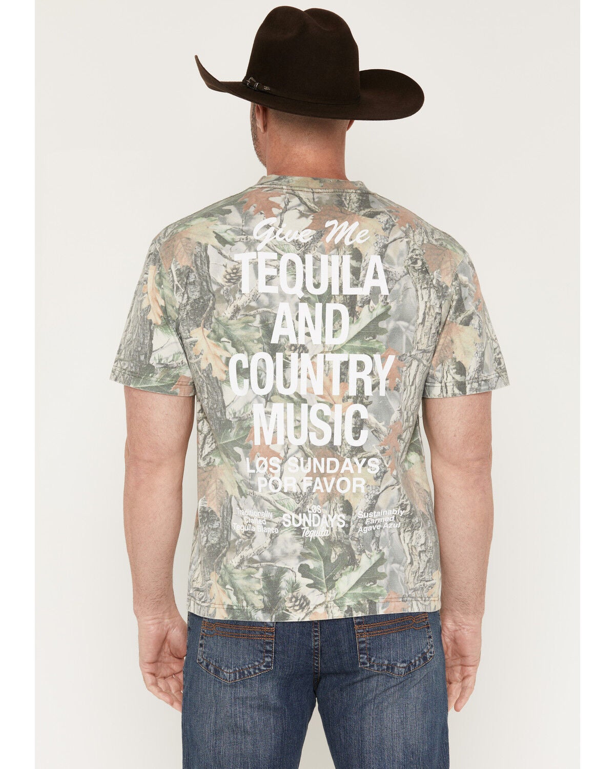 Los Sundays Men's Tequila & Country Music Camo Print Short Sleeve Graphic T-Shirt, Camouflage, hi-res