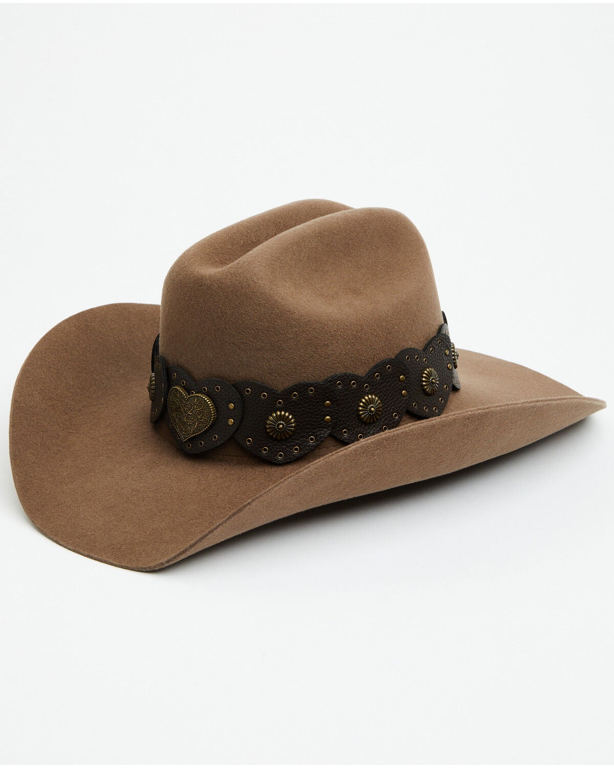 Image #1 - Shyanne Women's Juliet Heart Concho Wool Felt Cowboy Hat, Brown, hi-res