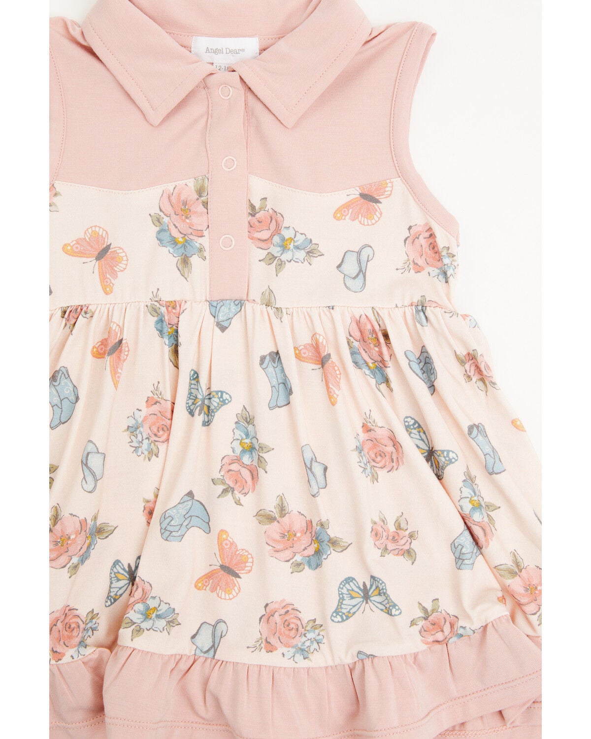 Image #2 - Angel Dear Infant Girls' Country Girl Sleeveless Snap Dress, Pink, hi-res