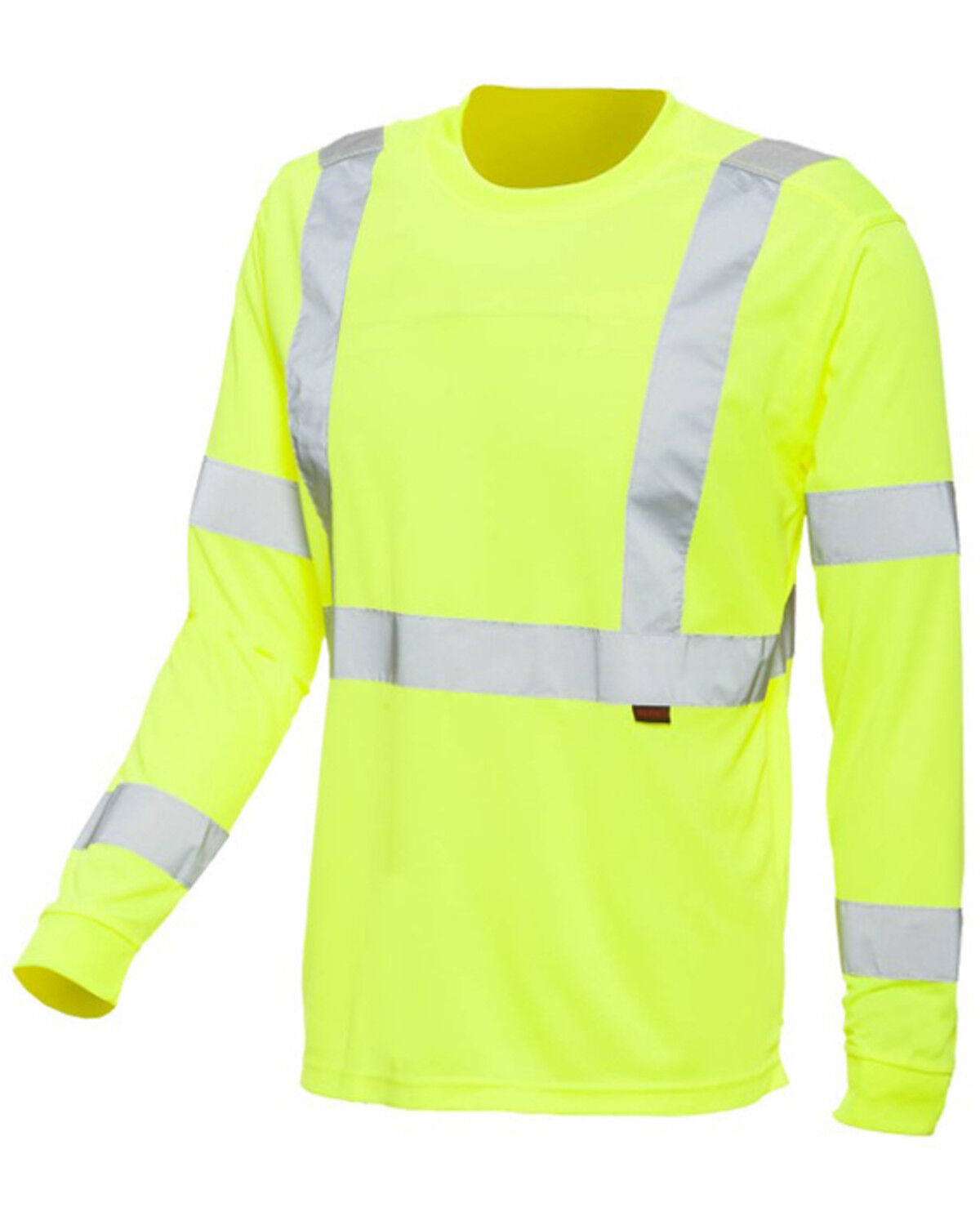 Image #1 - Wolverine Men's Hi-Vis Caution Long Sleeve Work T-Shirt, Yellow, hi-res