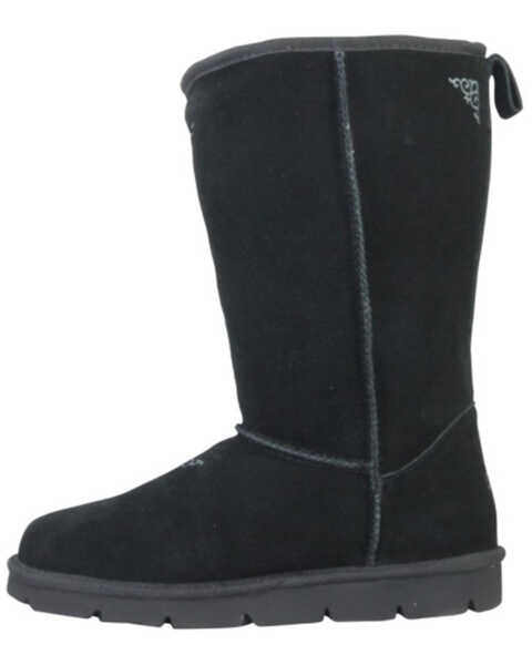 Image #2 - Superlamb Women's Argali Suede Leather Pull On Casual Boots - Round Toe , Black, hi-res