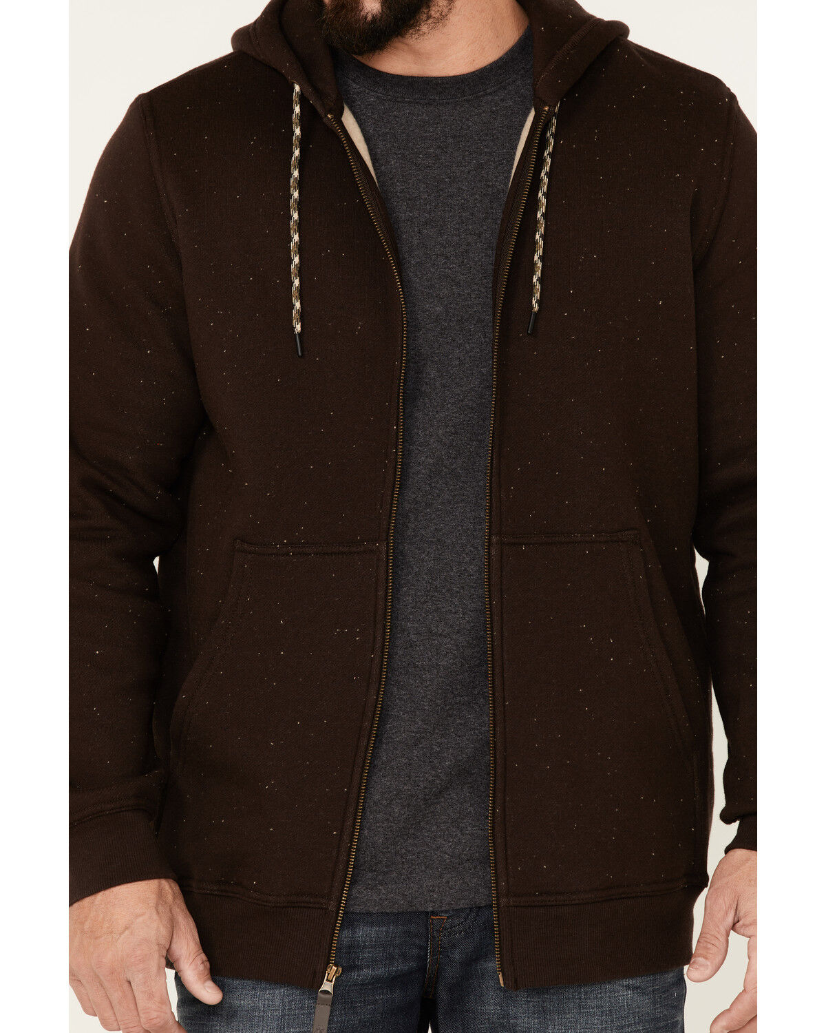 Image #3 - Moonshine Spirit Men's Brown Koa Wood Zip-Front Hooded Jacket, Brown, hi-res