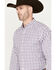 Image #2 - Ariat Men's Meir Plaid Print Classic Fit Long Sleeve Button Down Western Shirt, Purple, hi-res